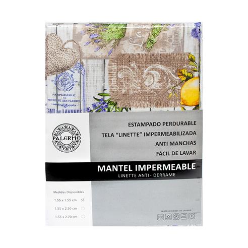 Mantel conf. linette rep. agua lavanda 155x155cm