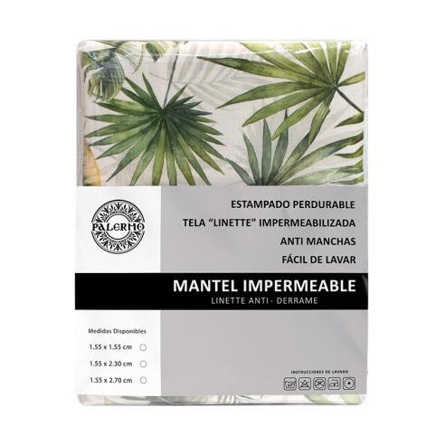 Mantel conf. linette rep. agua palma 155x230cm