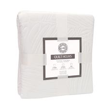 Cubrecama quilt hojas 1.5 plazas crudo c/funda alm. 170x240