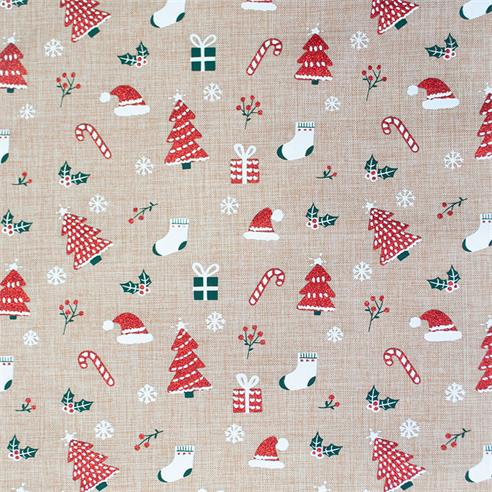 Lino navideño "004" color natural